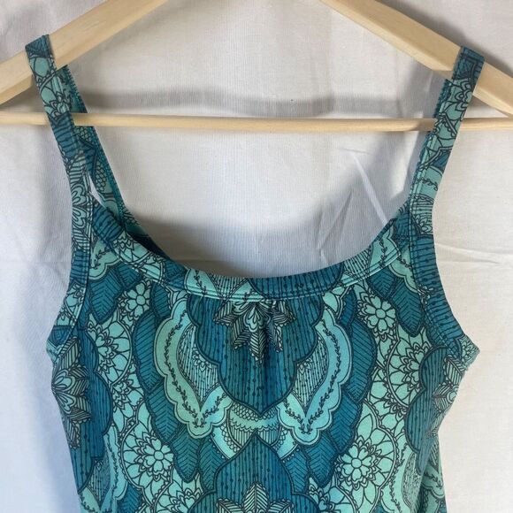 PrAna Blue/Green Tiered Tank Dress W/Shelf Bra Sz S - Picture 5 of 7